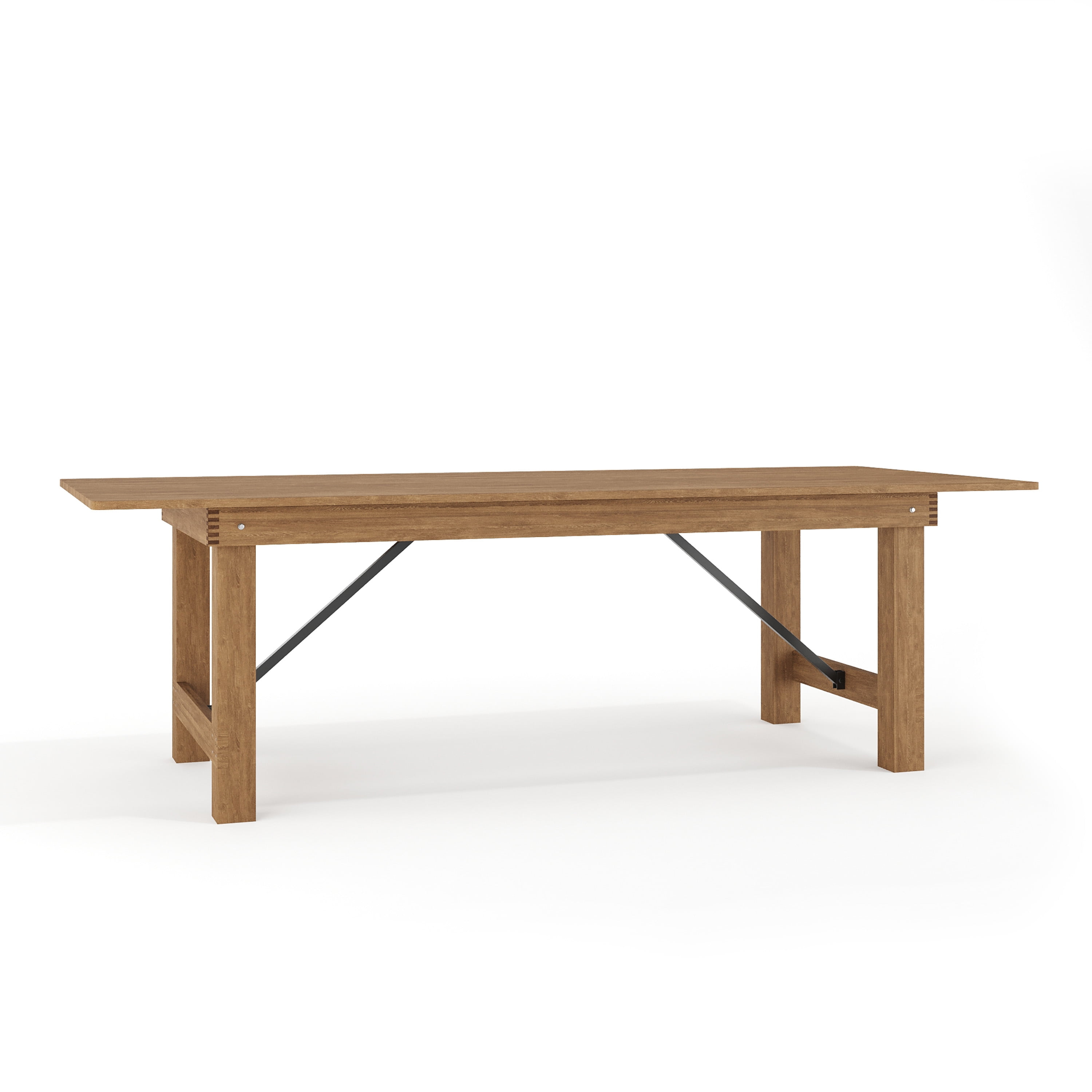 Flash Furniture Hercules Series 8' x 40" Rectangular Rustic Solid Pine Folding Dining Table