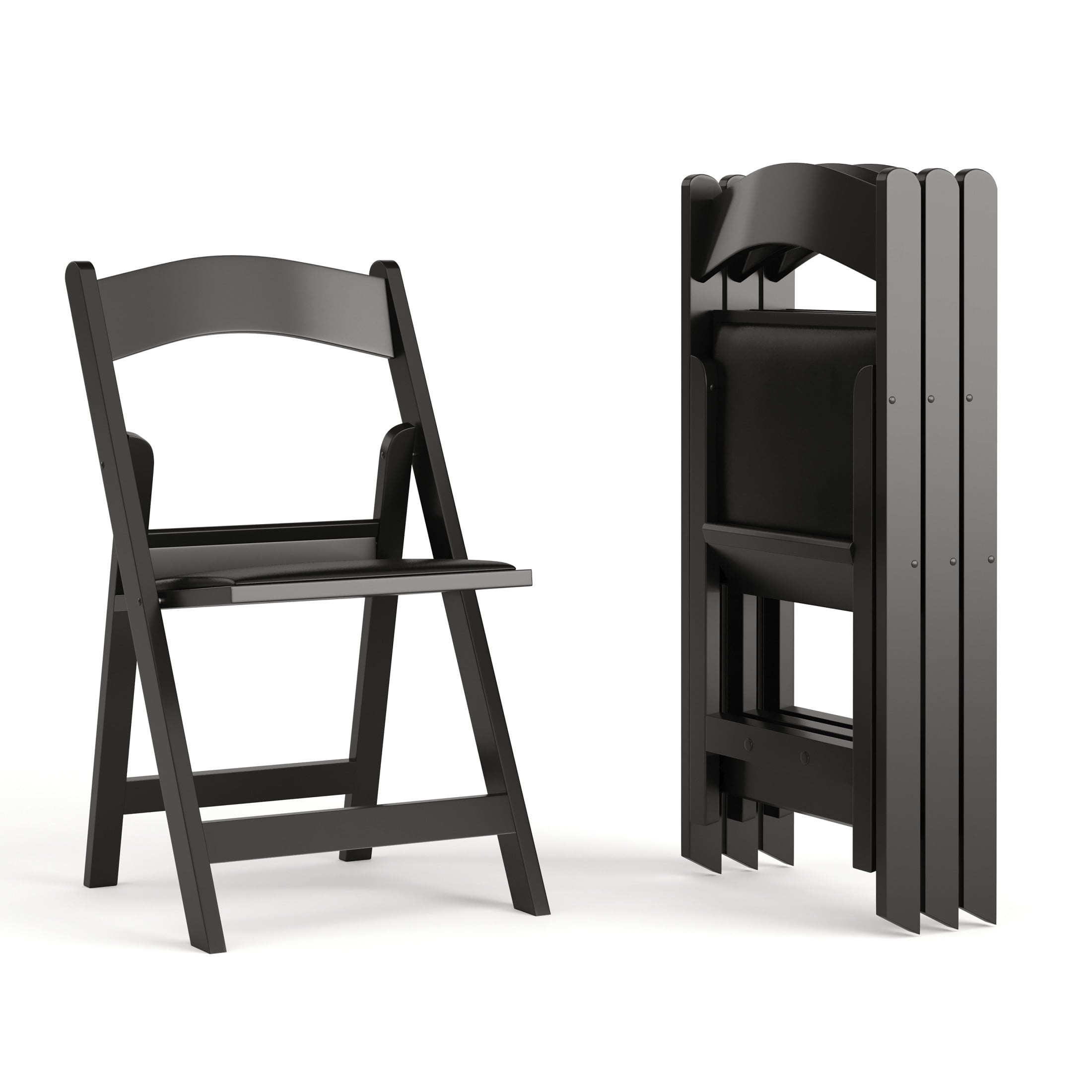 Flash Furniture Hercules Series Folding Chairs for Weddings and Formal Events, Set of 4, Black