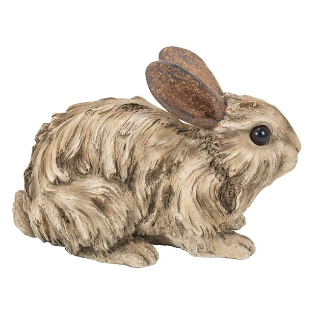 Hi-Line Gift 24” Driftwood Rabbit Garden Statue, Lightweight Polyresin