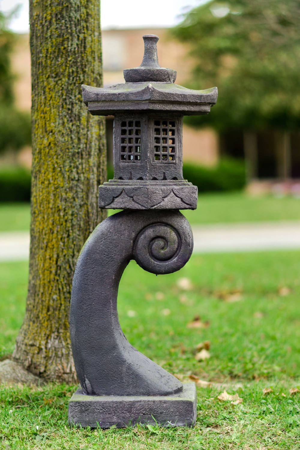 Hi-Line Gift Ltd 76355-D 40In Grey Stone Pagoda Lantern