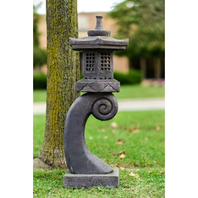Hi-Line Gift Ltd 76355-D 40In Grey Stone Pagoda Lantern