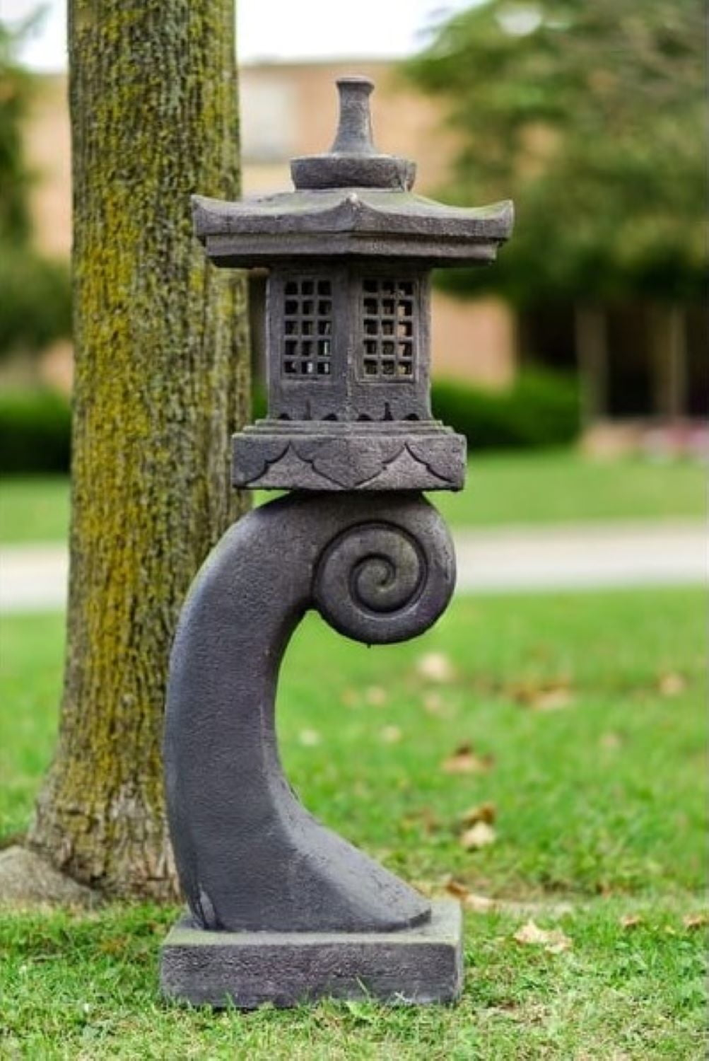 Hi-Line Gift Ltd 76355-D 40In Grey Stone Pagoda Lantern