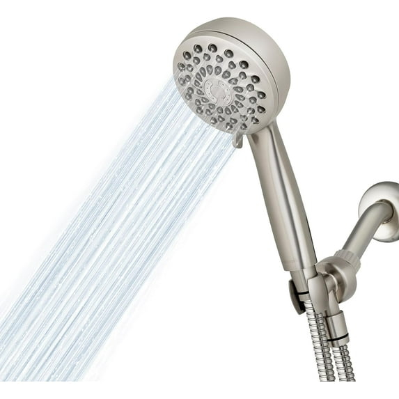 Waterpik High Pressure Hand Held Shower Head With Hose, PowerPulse Massage 7-Mode, Brushed Nickel XPB-769ME