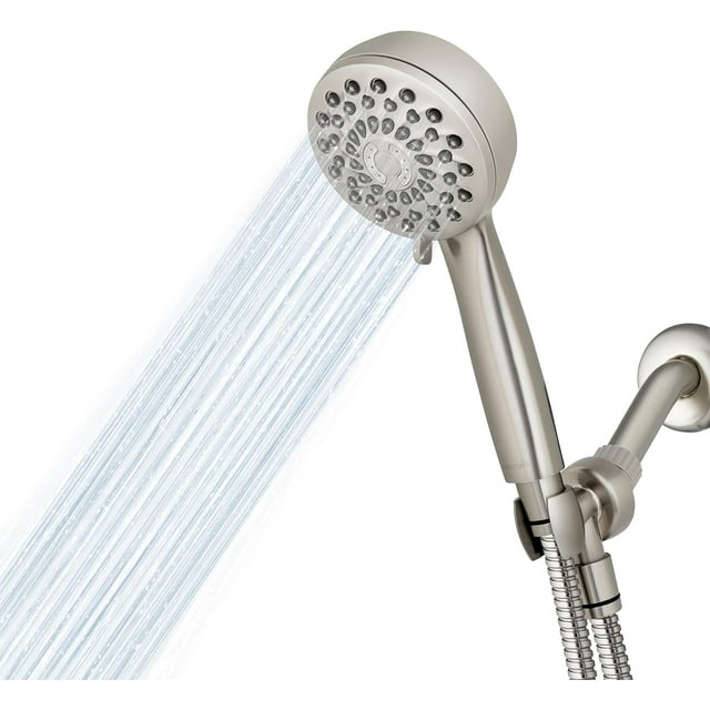 Waterpik High Pressure Hand Held Shower Head With Hose, PowerPulse Massage 7-Mode, Brushed Nickel XPB-769ME