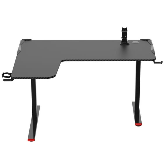 Highmore Faze 42"W L-Frame Fixed LED Gaming Desk, Black
