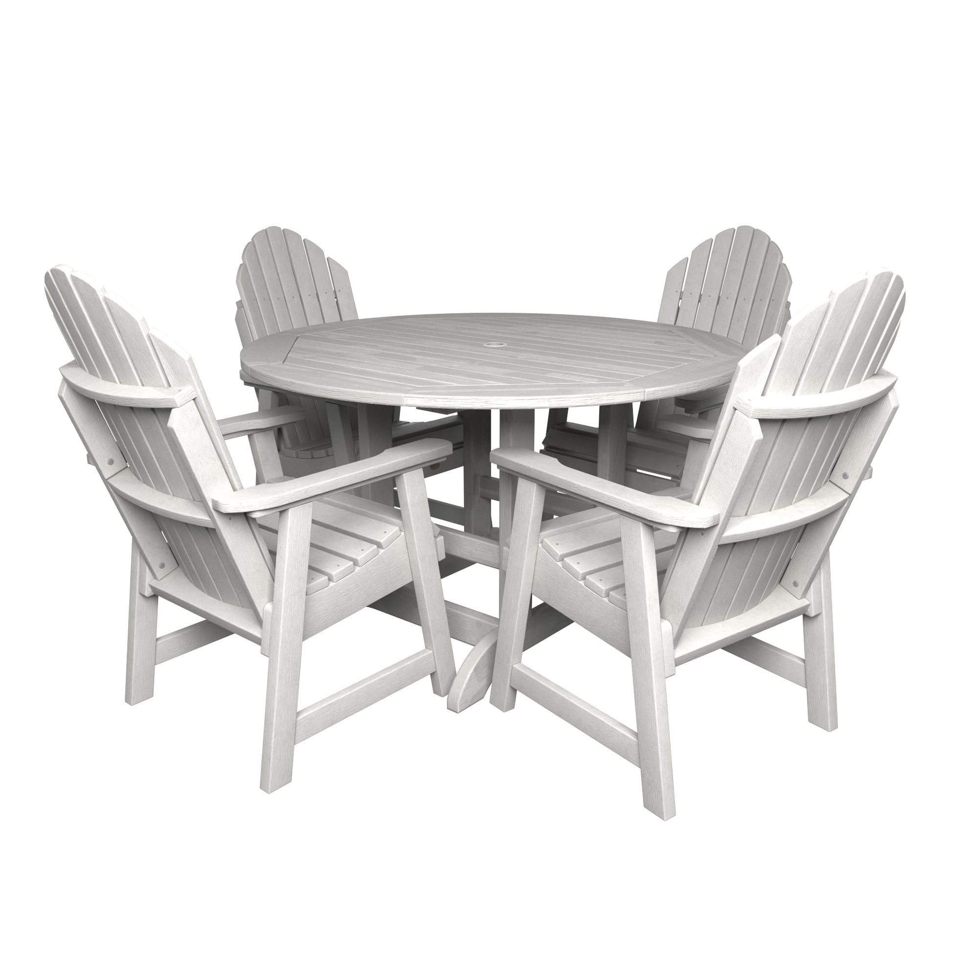 Highwood's 48" Round 5-pc Hamilton Dining Set - Dining Height, Outdoor, Eco-friendly, Synthetic Wood