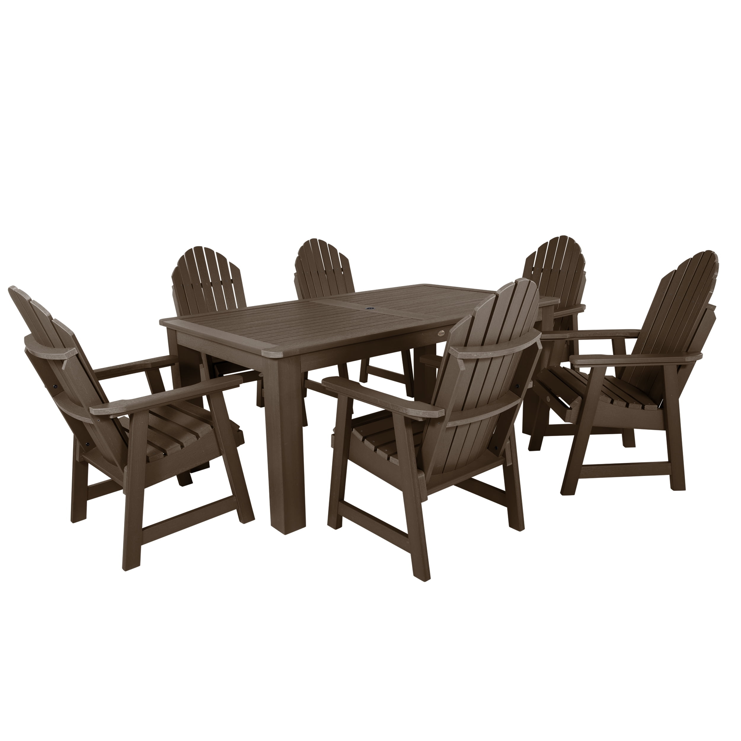 Highwood 7-pc Hamilton Dining Set - 42" x 72" Rectangle Table, Dining Height, Outdoor, Eco-friendly, Synthetic Wood