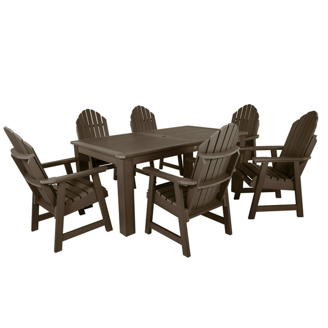 Highwood 7-pc Hamilton Dining Set - 42" x 72" Rectangle Table, Dining Height, Outdoor, Eco-friendly, Synthetic Wood