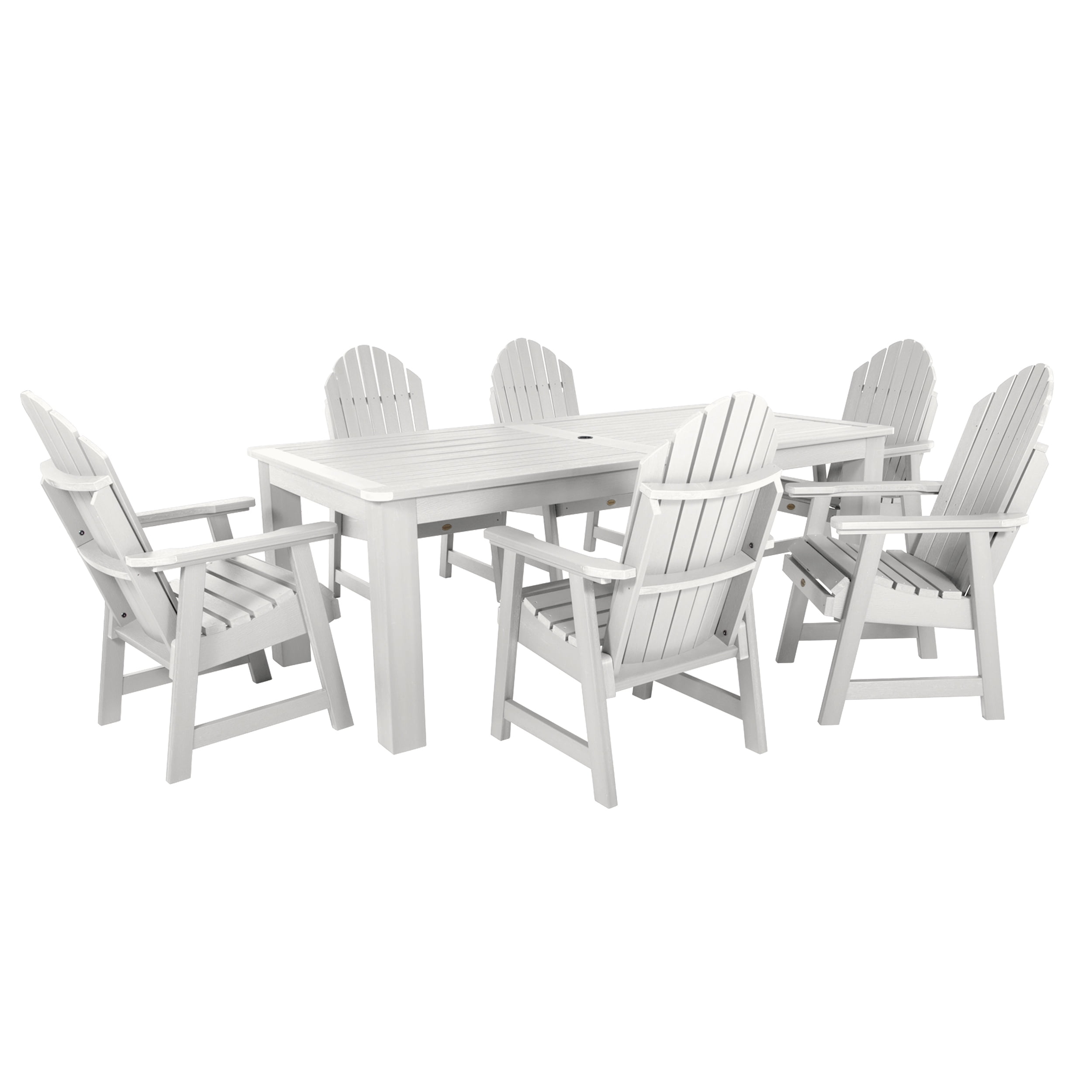 Highwood 7-pc Hamilton Dining Set - 42" x 84" Rectangle Table, Dining Height, Outdoor, Eco-friendly, Synthetic Wood