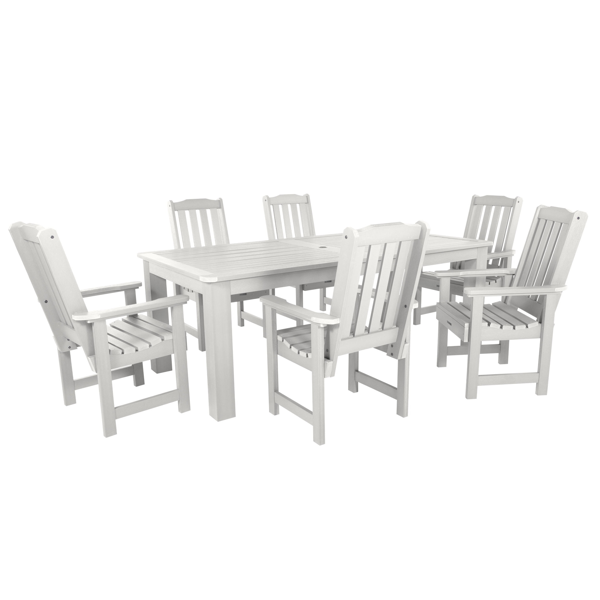 Highwood 7-pc Lehigh Dining Set - 42" x 84" Rectangle Table, Dining Height, Outdoor, Eco-friendly, Synthetic Wood