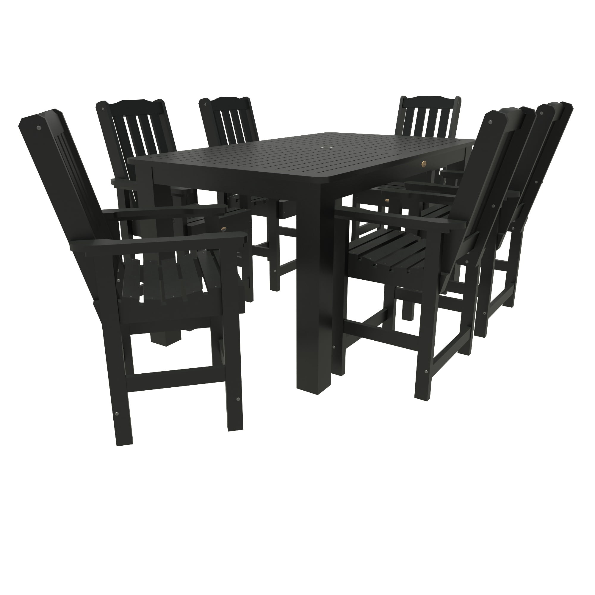 Highwood 7-pc Lehigh Dining Set - 42" x 72" Rectangle Table, Counter Height, Outdoor, Eco-friendly, Synthetic Wood