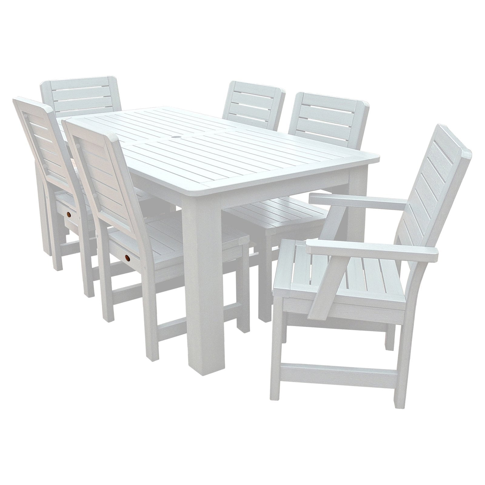 Highwood 7-pc Weatherly Dining Set - 42" x 84" Rectangle Table, Counter Height, Outdoor, Eco-friendly, Synthetic Wood