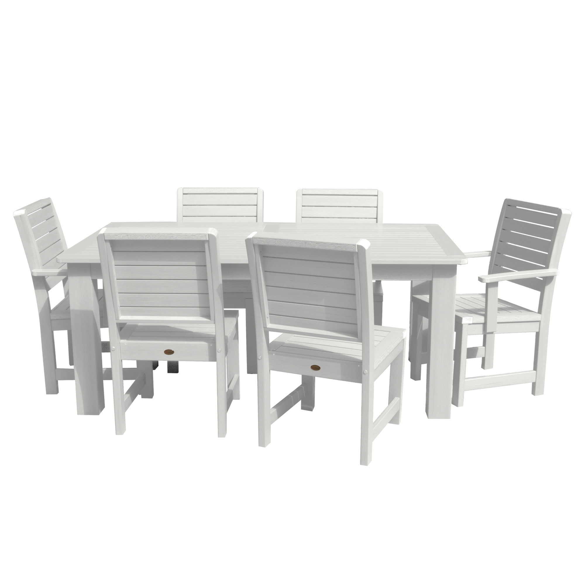 Highwood 7-pc Weatherly Dining Set - 42" x 84" Rectangle Table, Dining Height, Outdoor, Eco-friendly, Synthetic Wood