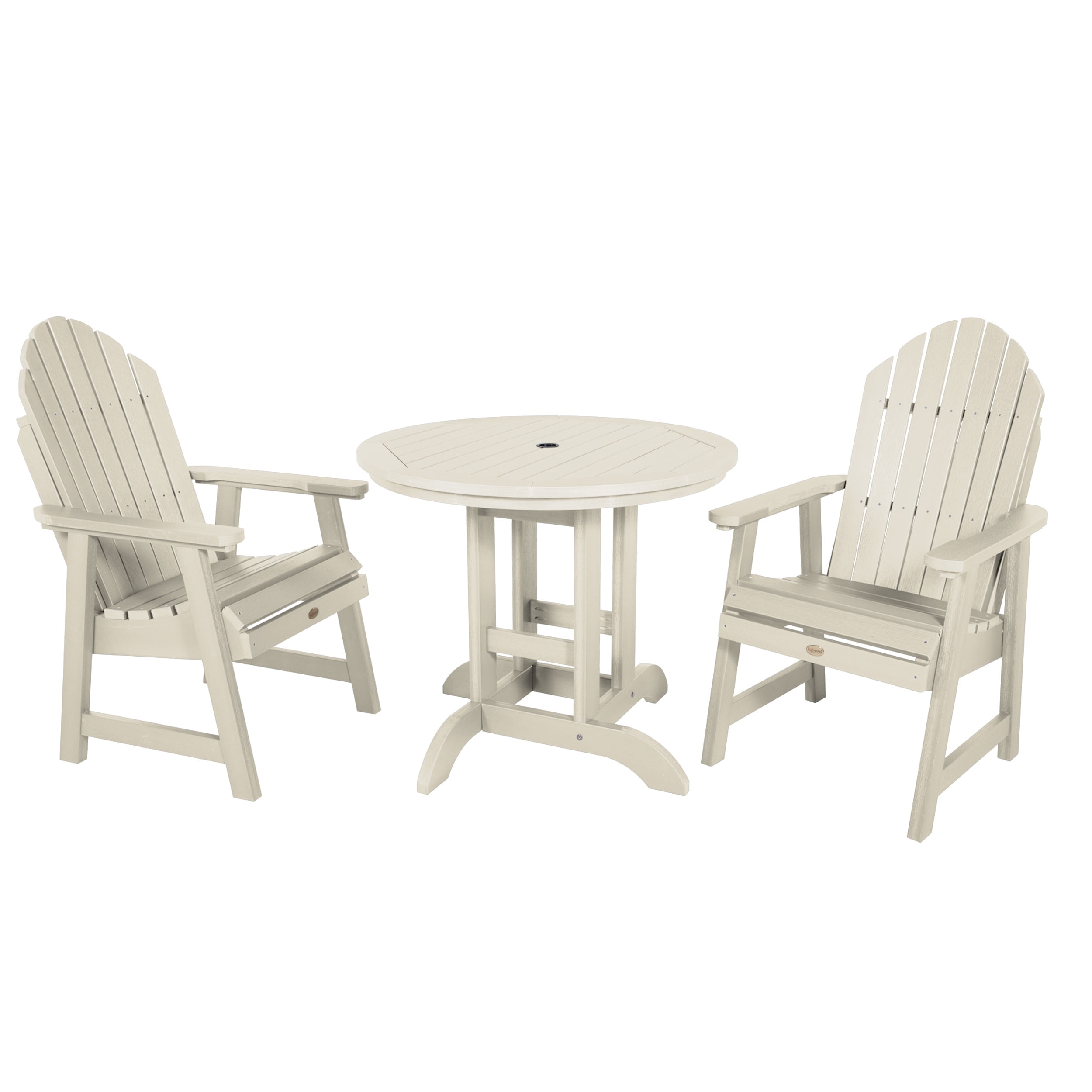 Highwood's 36" Round 3-pc Hamilton Dining Set - Dining Height, Outdoor, Eco-friendly, Synthetic Wood