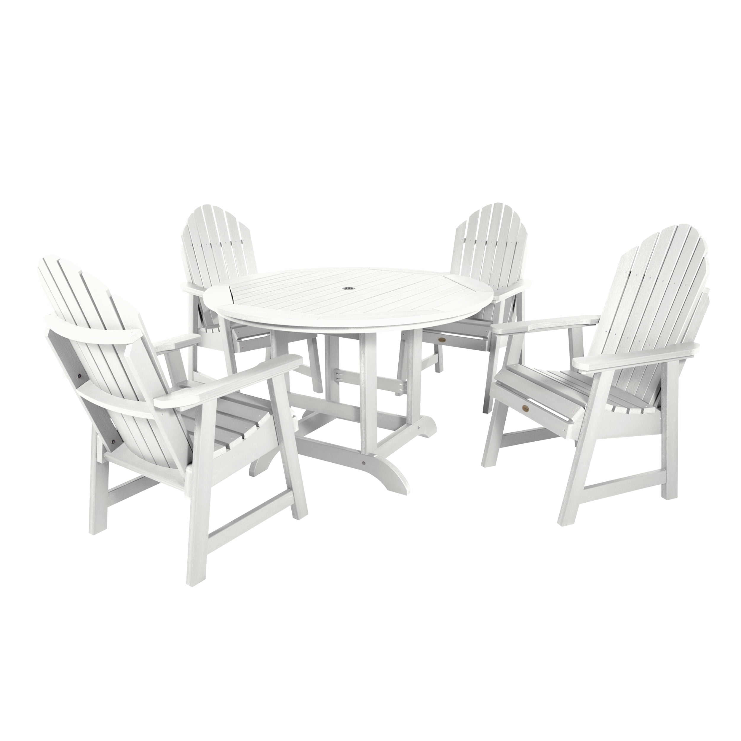 Highwood's 48" Round 5-pc Hamilton Dining Set - Dining Height, Outdoor, Eco-friendly, Synthetic Wood