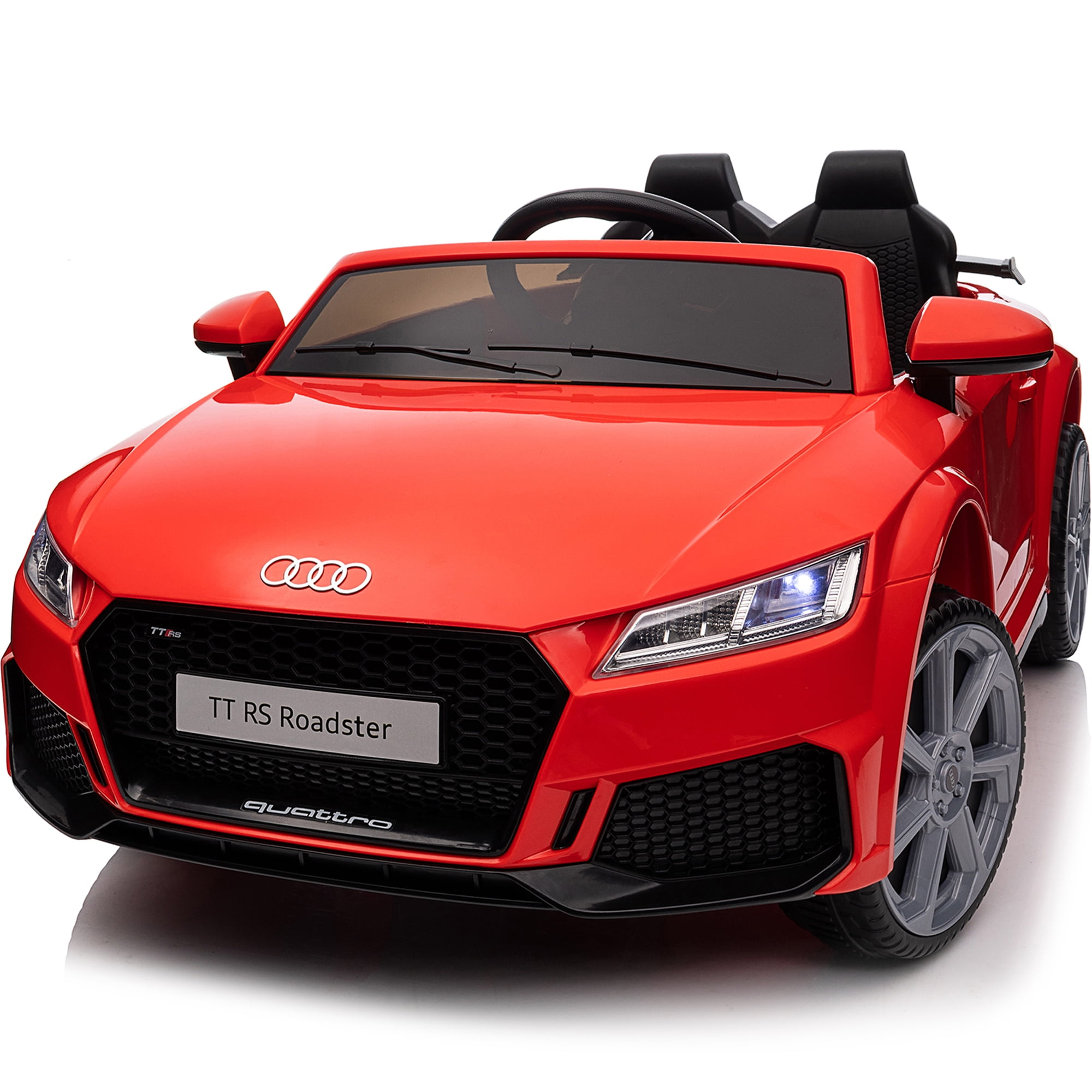 Hikiddo Electric Ride on Car for Kids, Licensed Audi 12V 7Ah Kids Ride-on Toy for Toddlers 2-5 Girl with Remote, Bluetooth - Red