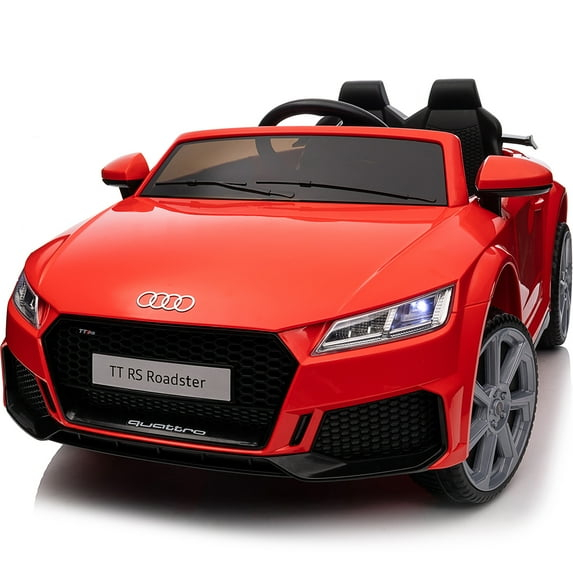 Hikiddo Electric Ride on Car for Kids, Licensed Audi 12V 7Ah Kids Ride-on Toy for Toddlers 2-5 Girl with Remote, Bluetooth - Red