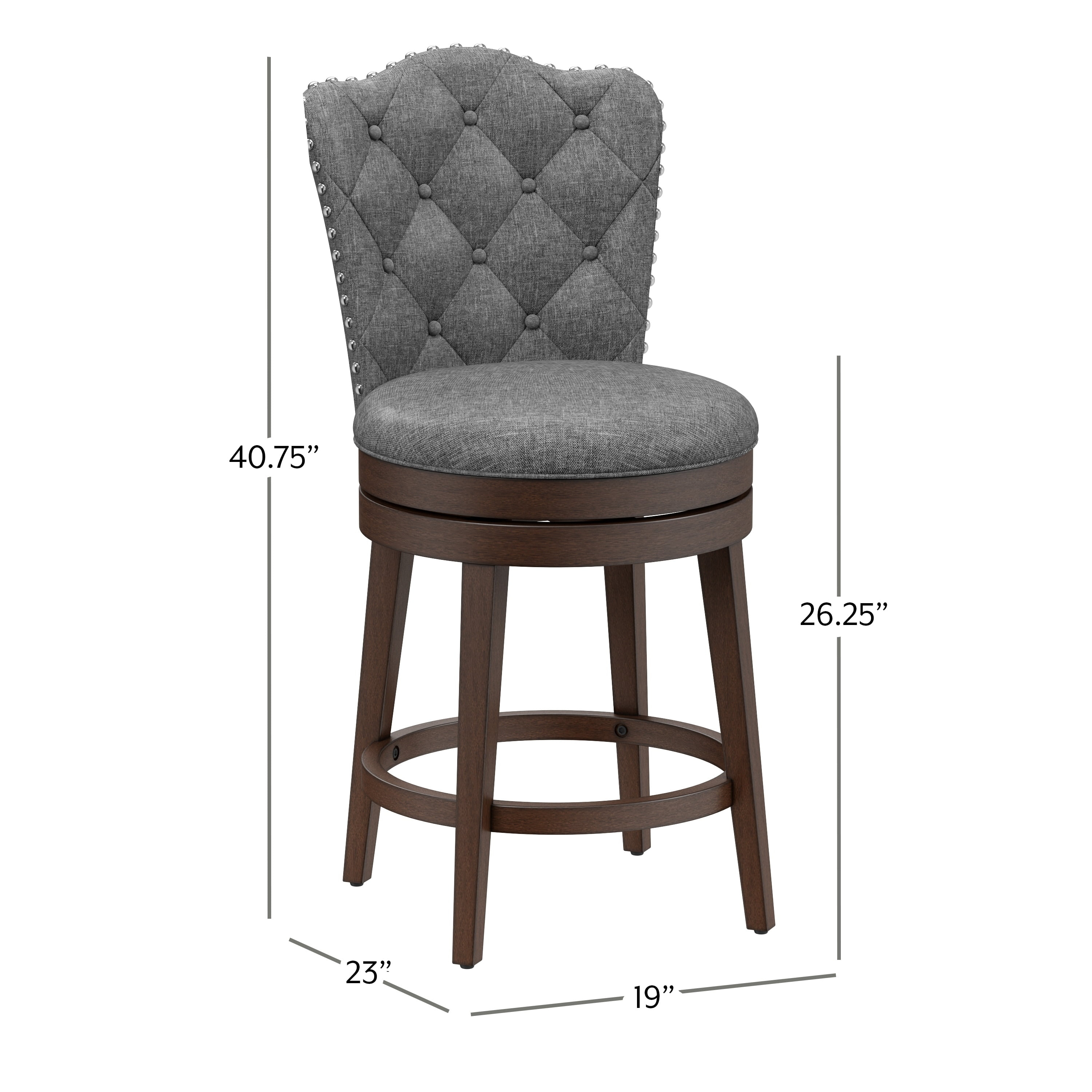 Hillsdale Edenwood 26.25" Fabric Traditional Counter Stool in Chocolate/Gray