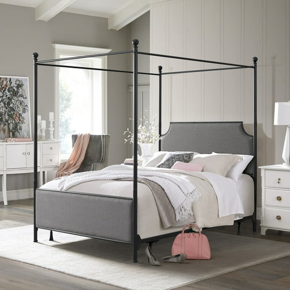 Aasif Upholstered Metal Canopy Bed
