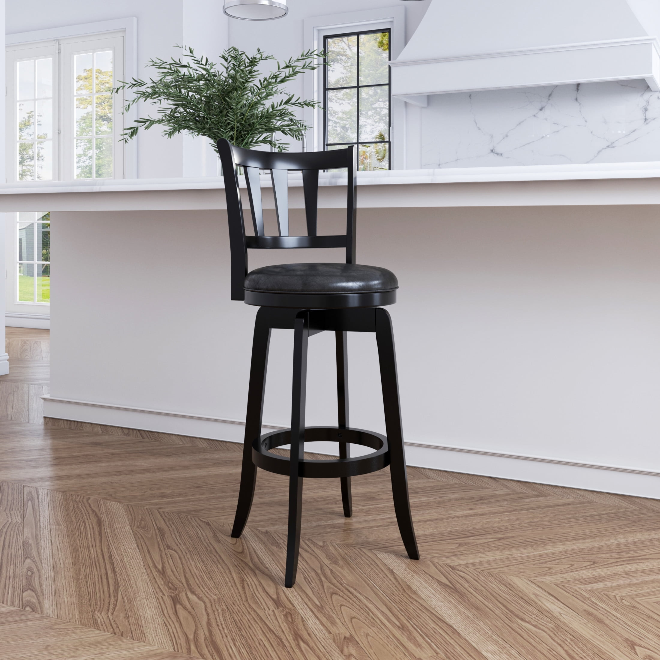 Hillsdale Furniture Presque Isle Wood Bar Height Swivel Stool, Black