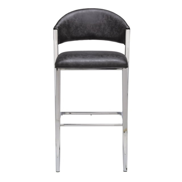 Hillsdale Molina 30 Metal Contemporary Bar Stool in Gray/Chrome