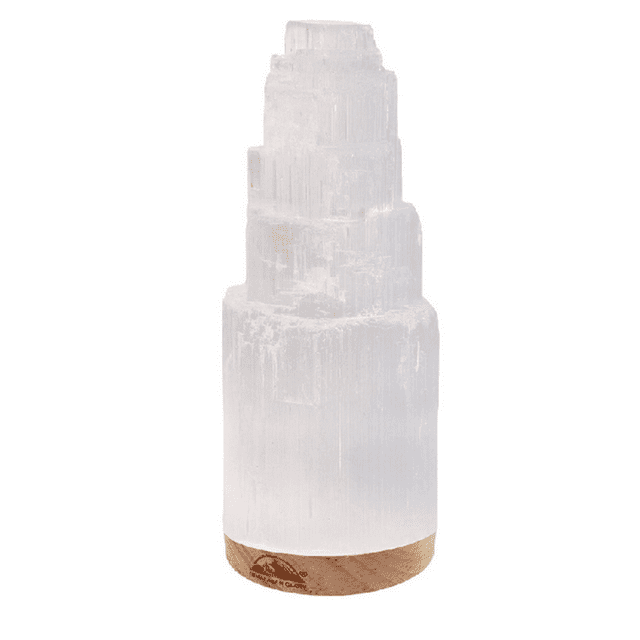 Himalayan Glow Selenite Crystal Lamp, White, Decor your Office and Room Table