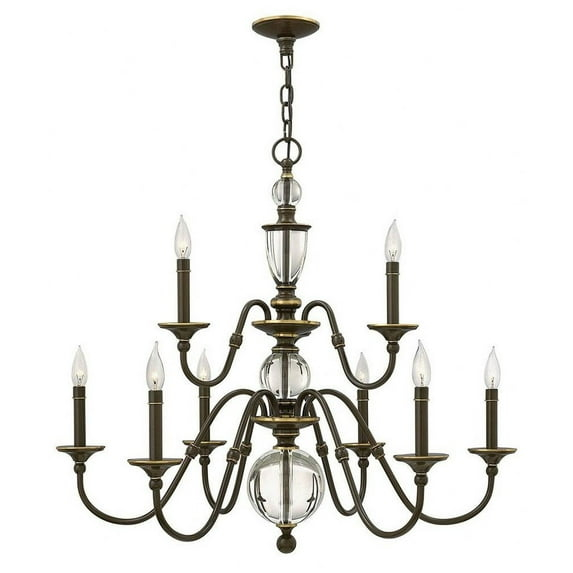 Hinkley Lighting Eleanor 9 - Light Chandelier in  Light Oiled Bronze