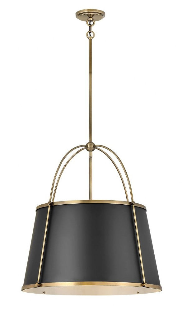 4895WS-Hinkley Lighting-Clarke - 4 Light Large Pendant in Traditional-Transitional Style - 24.5 Inches Wide by 25.25 Inches High-Warm Brass Finish