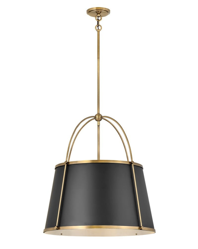 4895WS-Hinkley Lighting-Clarke - 4 Light Large Pendant in Traditional-Transitional Style - 24.5 Inches Wide by 25.25 Inches High-Warm Brass Finish