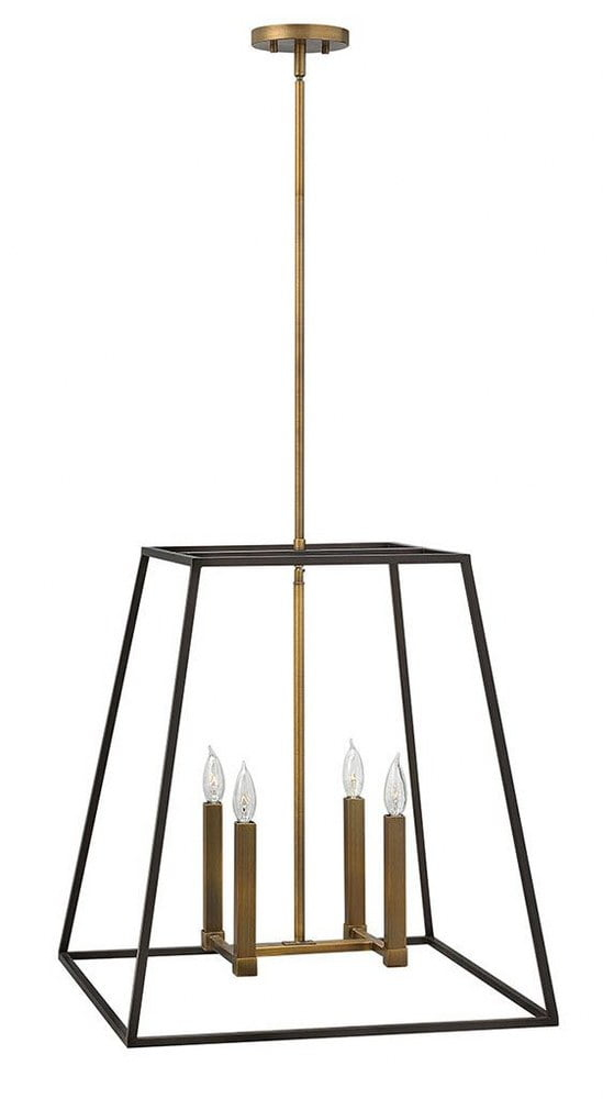 3336BZ-Hinkley Lighting-Fulton - 4 Light Large Open Frame Foyer in Transitional-Industrial Style - 22 Inches Wide by 24.5 Inches High-Bronze Finish