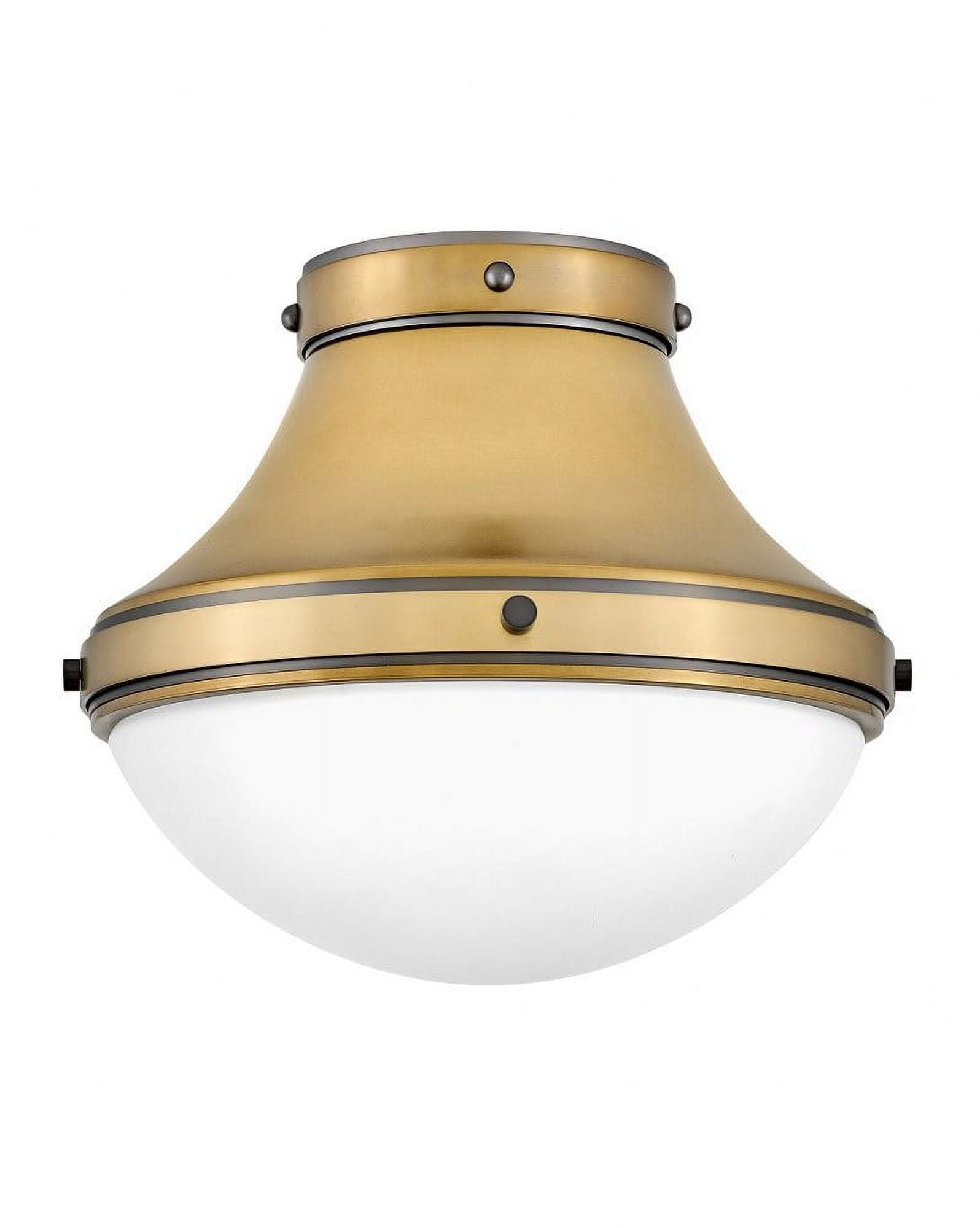 Hinkley Oliver 14" Flush Mount Ceiling Light w/ Etched Opal Glass