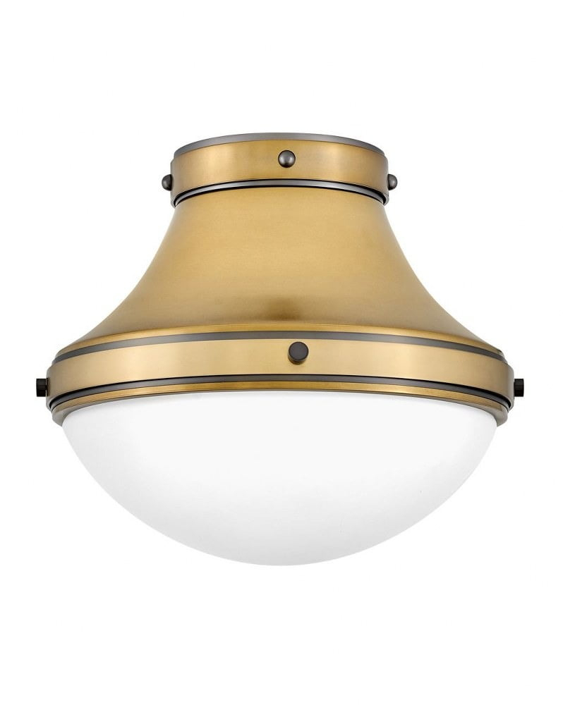 Hinkley Oliver 14" Flush Mount Ceiling Light w/ Etched Opal Glass