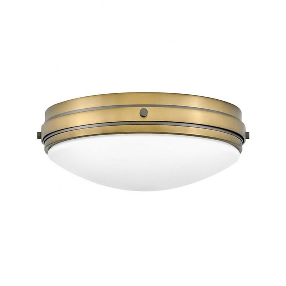Hinkley Oliver 15.75" 3-Light Shallow Flush Mount Ceiling Light w/ Etched Opal Glass