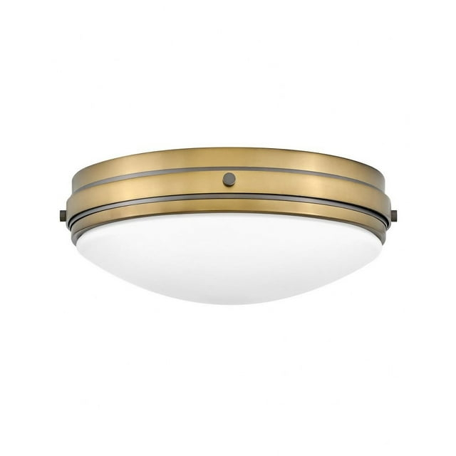 Hinkley Oliver 15.75" 3-Light Shallow Flush Mount Ceiling Light w/ Etched Opal Glass