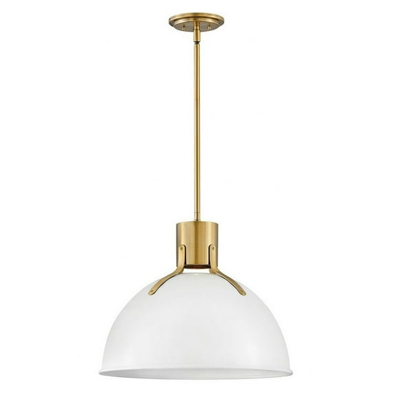 6.5W 1 Led Medium Pendant In Industrial-Scandinavian Style 20 Inches Wide By 17 Inches High-Polished White Finish Hinkley Lighting 3483Pt