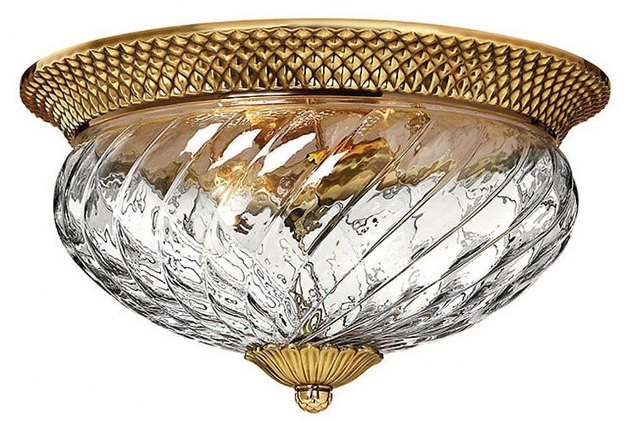Hinkley Lighting Plantation 3 - Light Flush Mount in  Burnished Brass