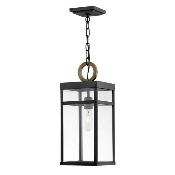 1 Light Medium Outdoor Hanging Lantern In Transitional Style 7.5 Inches Wide By 19 Inches High-Black Finish-Led Lamping Type Hinkley Lighting