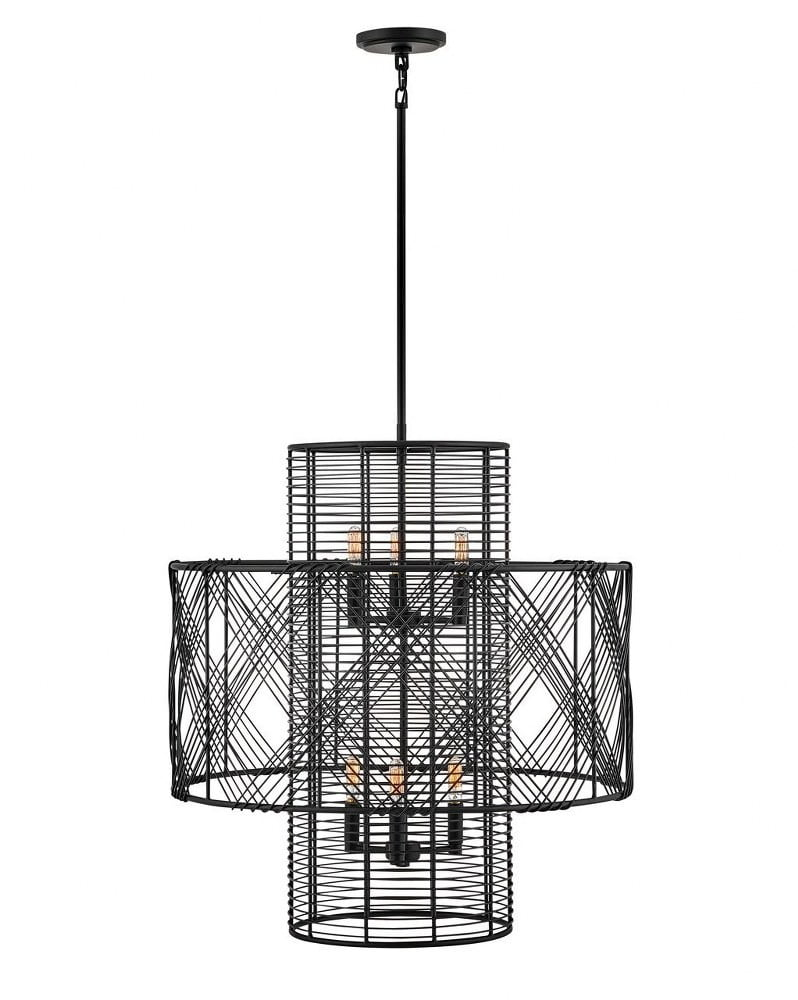 Brooke 6 Light Metal Tiered Chandelier