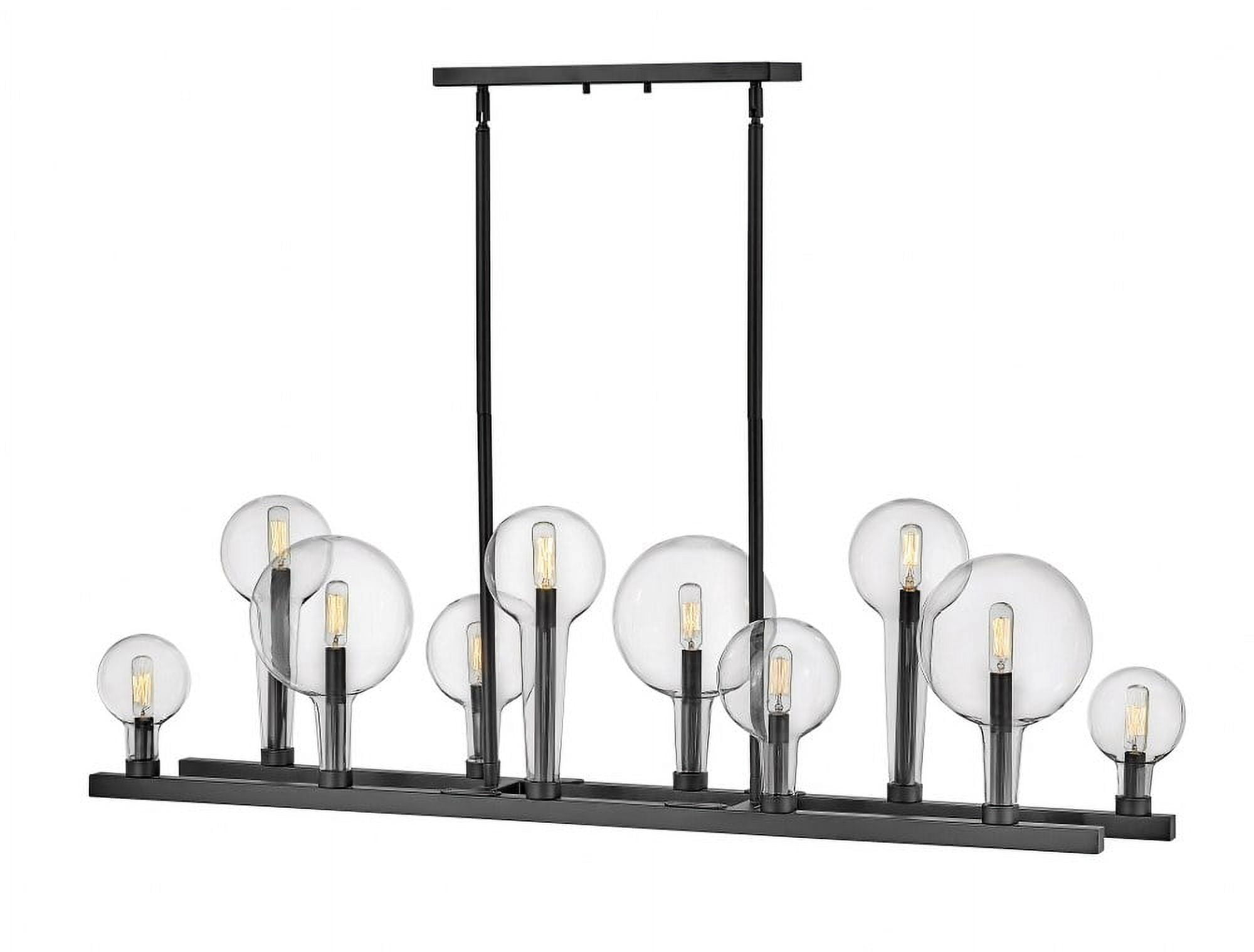 Ten Light Linear Chandelier In Transitional-Industrial Style 48.25 Inches Wide By 17 Inches High-Black Finish Hinkley Lighting 30528Bk
