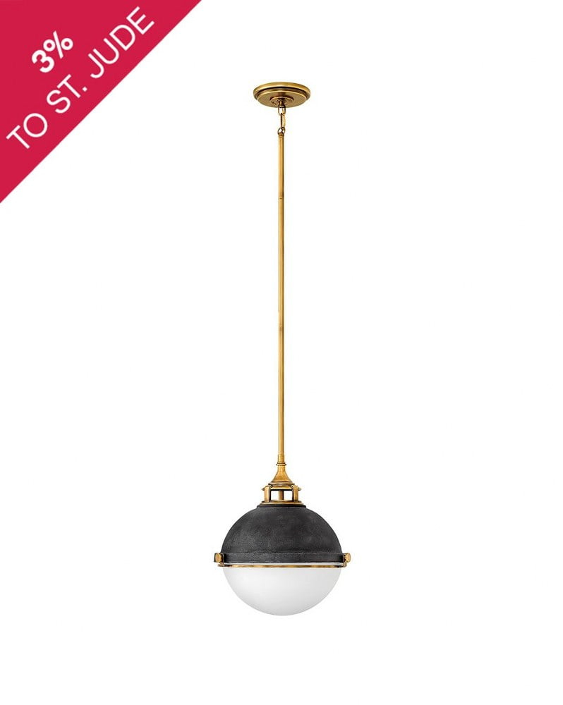 2 Light Small Pendant In Traditional-Industrial Style 13.5 Inches Wide By 14.5 Inches High-Aged Zinc Finish Hinkley Lighting 4834Dz