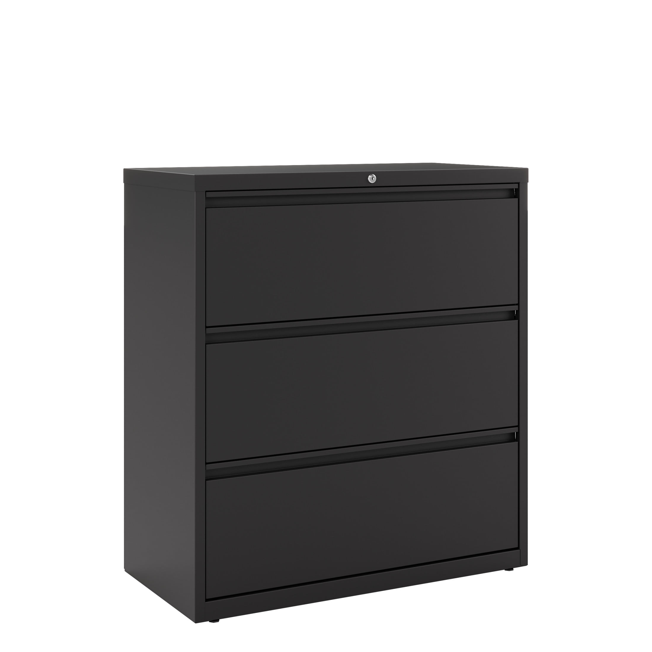 Hirsh 36-in Wide HL8000 Series Metal 3 Drawer Lateral File Cabinet Black