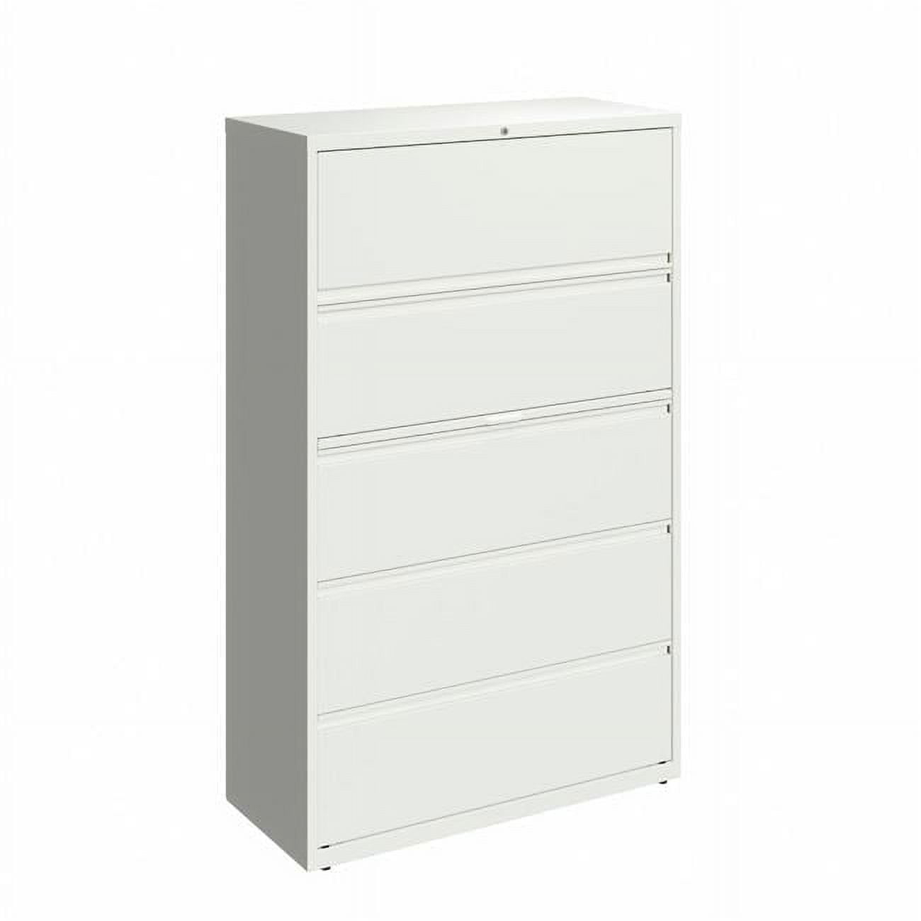 Hirsh 42-in Wide HL10000 Series 5 Drawer Metal Lateral File Cabinet White