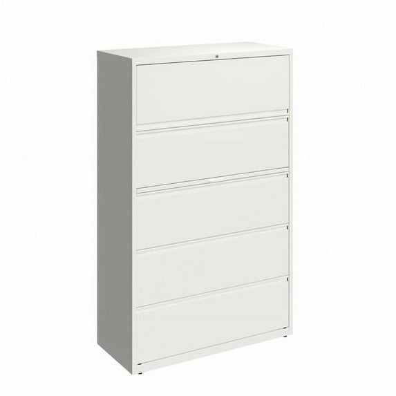 Hirsh 42-in Wide HL10000 Series 5 Drawer Metal Lateral File Cabinet White