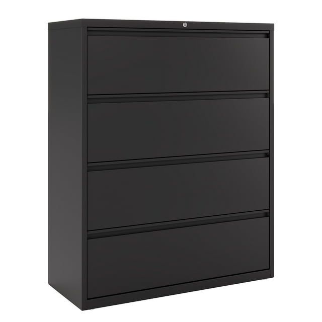 Hirsh 42 inch Wide 4 Drawer Metal Lateral File Cabinet for Home and Office, Holds Letter, Legal and A4 Hanging Folders, Black