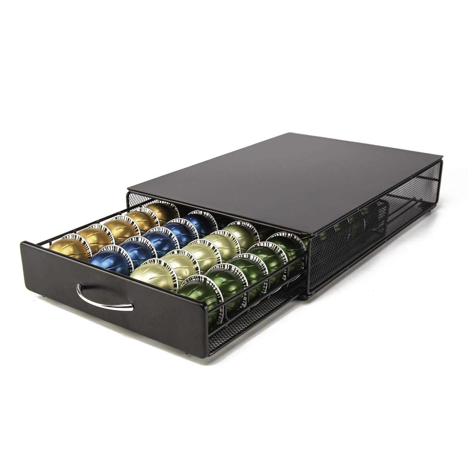 HiveNets Coffee Capsule Storage Metal Drawer for Nespresso Vertuoline Pods Vertuo Organizer 40 Pcs