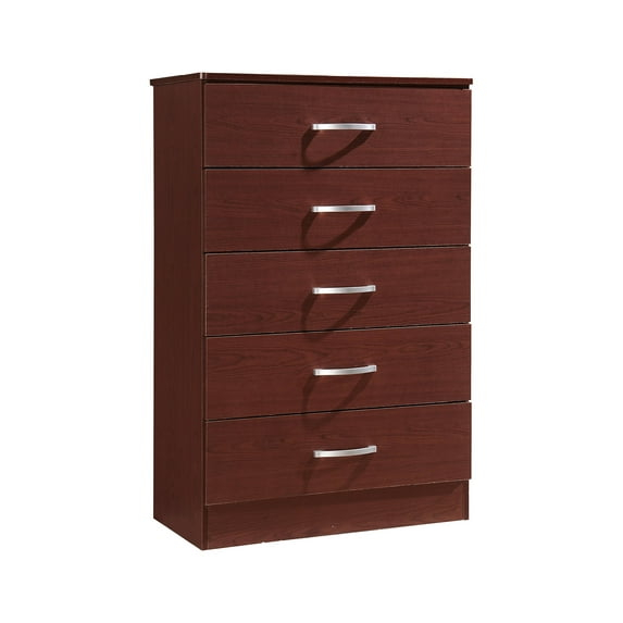 Hodedah 5-Drawer Dresser, Mahogany
