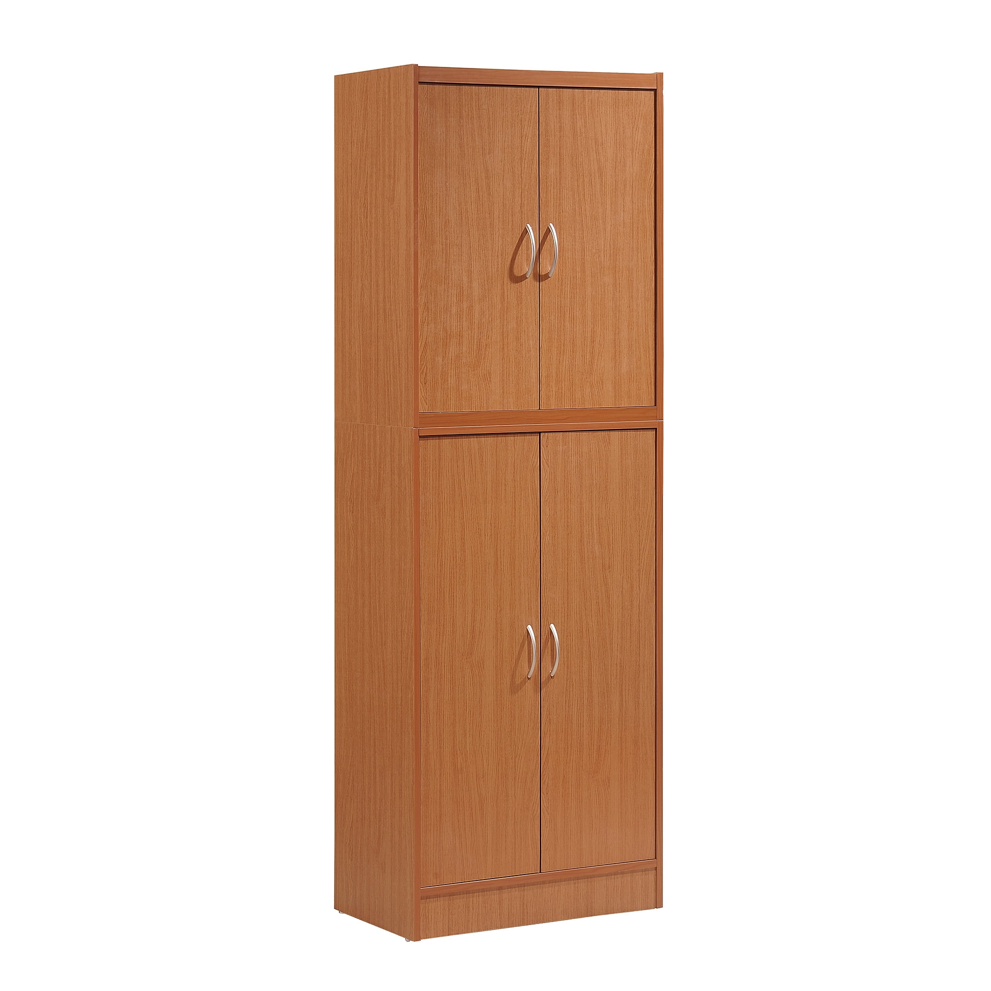 Hodedah Dining Room Storage 4 Door Kitchen Pantry China Cabinet, Cherry