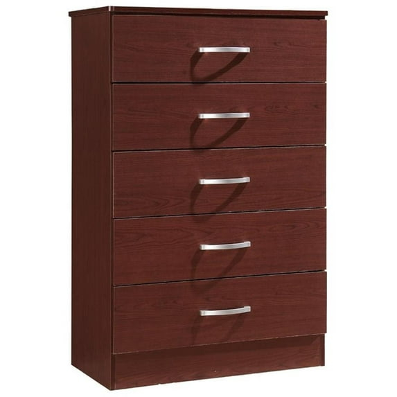 Hodedah 5-Drawer Dresser, Mahogany