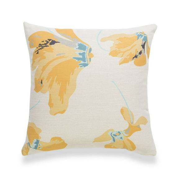 Hofdeco Spring Decorative Throw Pillow Cover ONLY, for Couch, Sofa, Bed, Yellow Floral, 18"x18"