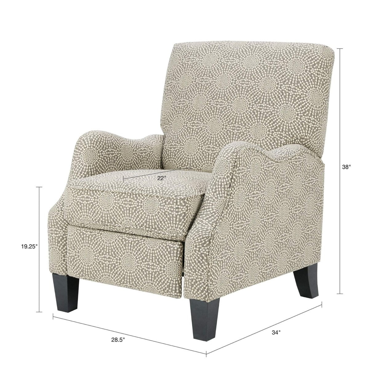 Hoffman Push Back Recliner Beige Multi See below